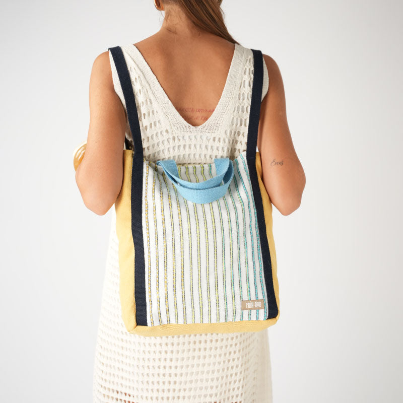 Patchwork Tote - Sarı Çizgili