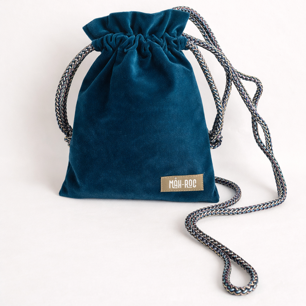 Mini Çanta -  Parlak Koyu Mavi Kadife