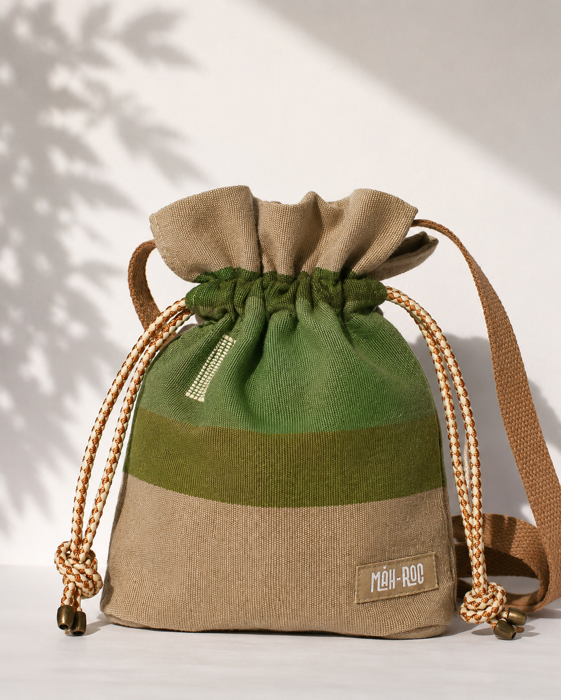Mini Shoulder Bag – Khaki Handloom Edition